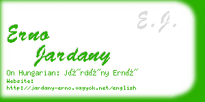 erno jardany business card